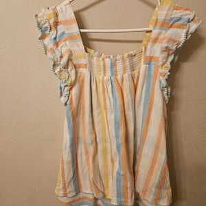 Matilda Jane Multicolor Striped Ruffle Blouse